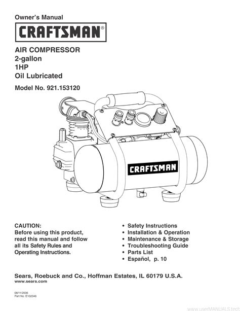 Craftsman Air Compressor Manual 3 Gallon