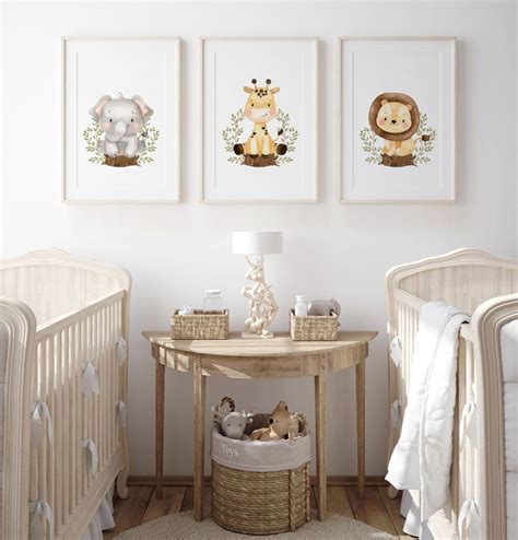 Safari Nursery Decor Safari Animals Nursery Prints Gender - Etsy