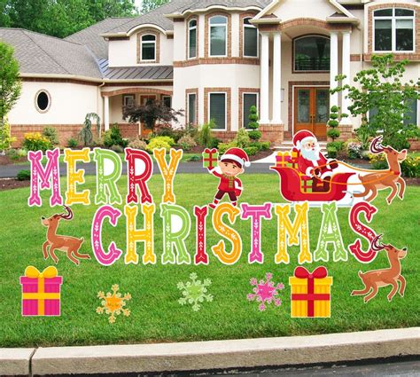 Merry Christmas Classic Lawn Signs Christmas Yard Signs - Etsy