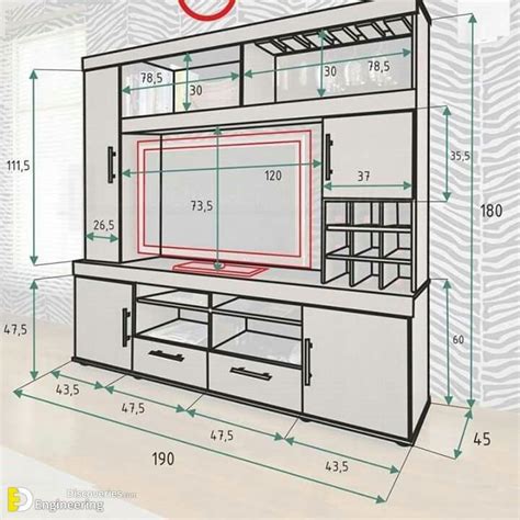 TV Unit Dimensions And Size Guide - Engineering Discoveries | Tv stand designs, Tv cabinet ...