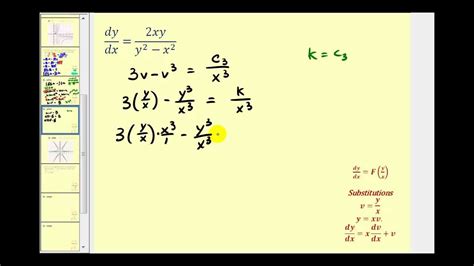 Solve a First-Order Homogeneous Differential Equation - Part 2 - YouTube