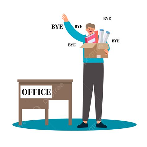 Resignation Clipart PNG Images, Fired Resignation Concept Illustration Goodbye Man, Be Fired ...