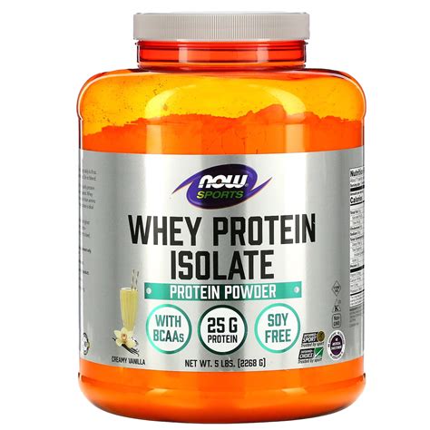 Sports, Whey Protein Isolate, Creamy Vanilla, 5 lbs. (2268 g), NOW Foods - Walmart.com