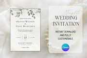 Wedding Invitation Canva Template | Invitation Templates ~ Creative Market