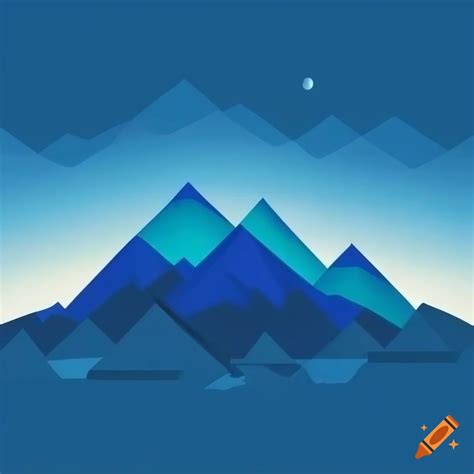 Geometric mountain landscape desktop background on Craiyon