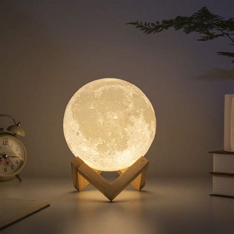 3D Moon LED Night Light 15cm Moonlight Lamp with 3 Different Colors No ...