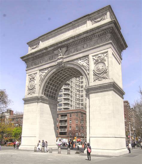 Washington Square Park Arch designed by the New York architect Stanford White, Manhattan, NYC ...