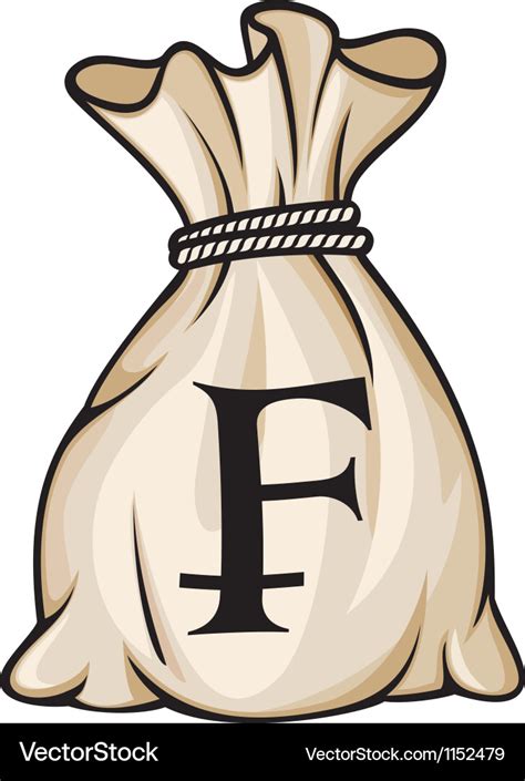 Money Bag with Swiss franc Symbol Royalty Free Vector Image