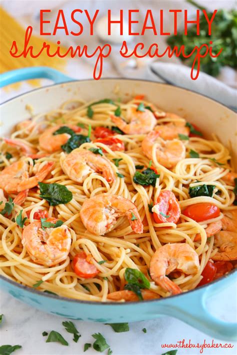 Easy Healthy Shrimp Scampi - The Busy Baker