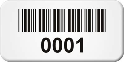 Pre-Numbered Barcode Metal Asset Labels, 0.75in. x 1.5in., SKU: L147-B