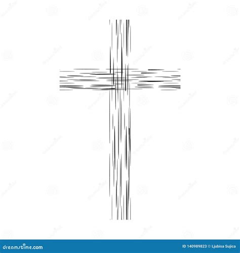 Wooden Cross on a White Background Stock Vector - Illustration of ...