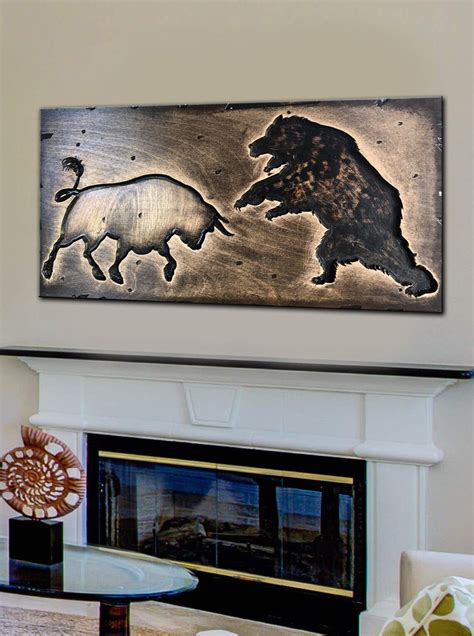 Bull And Bear Wall Art Board of Trade Symbol Wall Street Art | Etsy