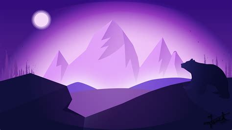 Purple Polar Bear Silhouette Vector Illustration\ni just draw which was going on my mind at that ...