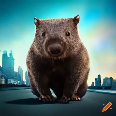 Giant wombat in the city on Craiyon