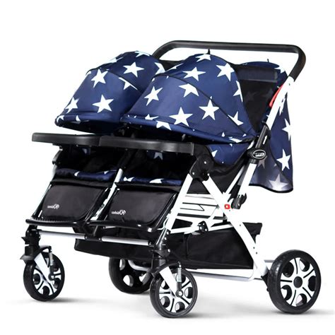 Baby Twins Double Luxury Stroller Newborn Foldable Brand Kinderwagen Pram Shockpoof Travel ...