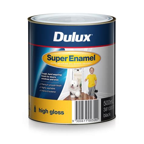 Dulux Super Enamel 500ml High Gloss Black Enamel Paint | Bunnings Warehouse