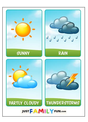 Free Printable Weather Flashcards | Just Family Fun