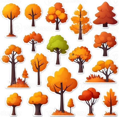 autumn trees and leaves pattern ai generative 33521675 PNG