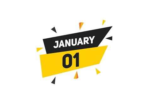 january 1 calendar reminder. 1st january daily calendar icon template ...