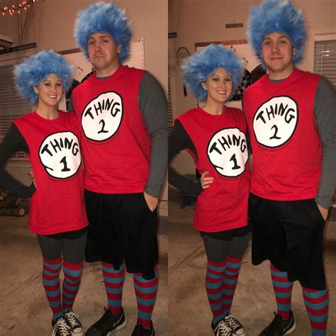 Couple Thing 1 and Thing 2! #thingonethingtwo #drseuss #halloweencostumes #couplecostumes ...