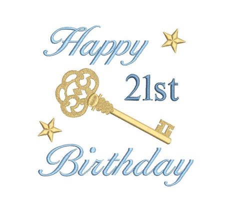 21st Birthday Embroidery Design 21st Birthday Key Key to the | Etsy | Embroidery designs, 21st ...