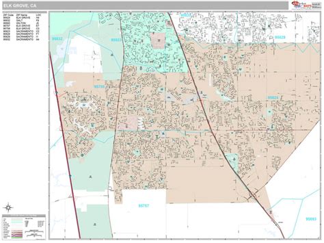 Premium Style Wall Map of Elk Grove, CA by Market Maps – American Map Store