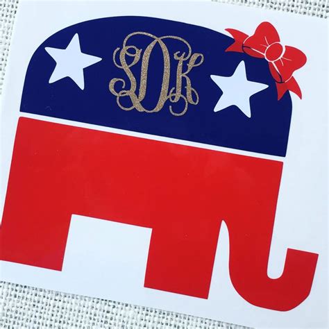 Republican Elephant Decal, Republican Elephant Car Decal, Republican ...