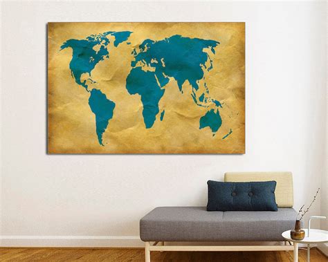 World Map Canvas Print, World Map Canvas, World Map Large Canvas ...