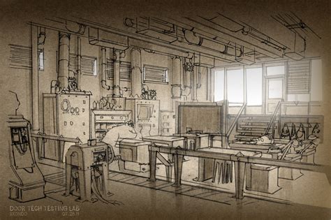 Robert Kondo — Door Tech Lab Sketches for Monsters University