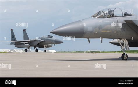 A U.S. Air Force 67th Fighter Squadron F-15 Eagle taxis during exercise Tropic ACE Aug. 28, 2017 ...