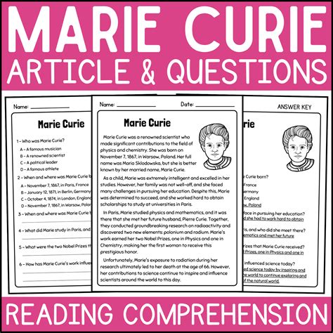 Marie Curie: Article and Reading Comprehension Questions | Women's History Month | Made By Teachers