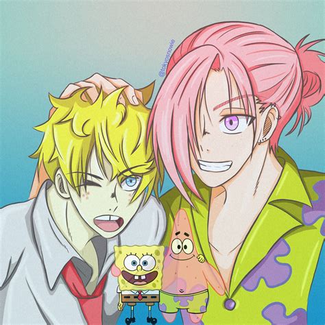 spongebob and patrick as humans by tokyosnowie | Anime, Spongebob, Goth ...