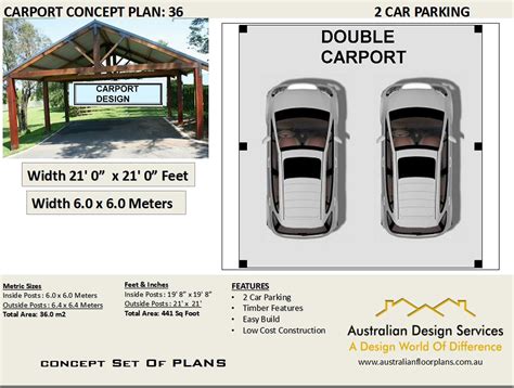 2 CAR CARPORT PLANS Easy Build Concept Popular Craftsman Design House Plans for Sale - Etsy ...