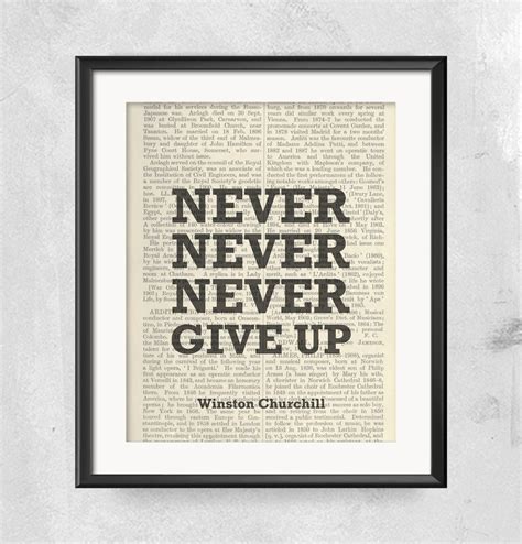 Printable Motivational Poster, Winston Churchill Quote, Never give up, Quote Print, Printable ...