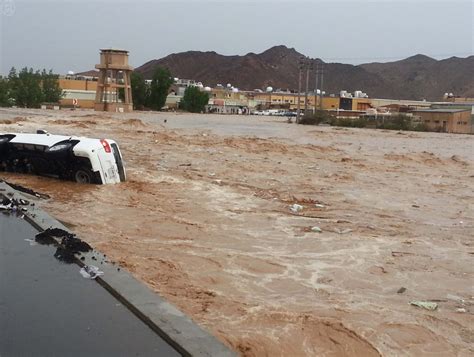 PHOTOS: Wild Weather Strikes Across Saudi Arabia as Rain, Floods Cause Damage and School ...