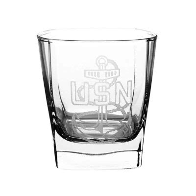 US Navy Logo Etched Whisky Glass | Kilts-n-Stuff.com