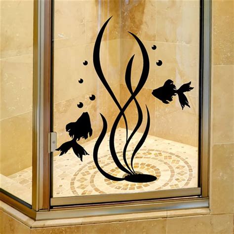 Vinyl Wall Decals Algae and fish Bathroom Bathtub Wall stickers Home Decor Toilet Decal DIY ...