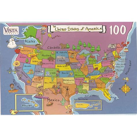 USA Map Puzzle-100 Pieces - Nokomis Bookstore & Gift Shop