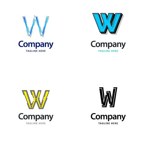 Premium Vector | Letter w big logo pack design creative modern logos ...