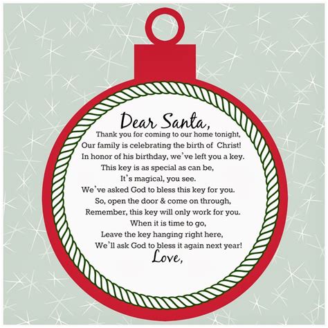 Free Printable Santa's Magic Key Poem Printable - Printable Templates