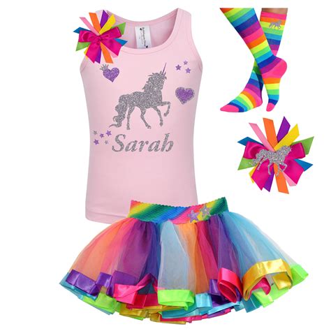 Rainbow Unicorn Tutu Outfit Fairytale Birthday Magical Unicorn | Etsy