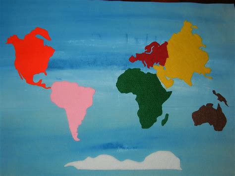 DIY Continents Mat, Montessori Geography Materials At Home - "Making Montessori Ours"