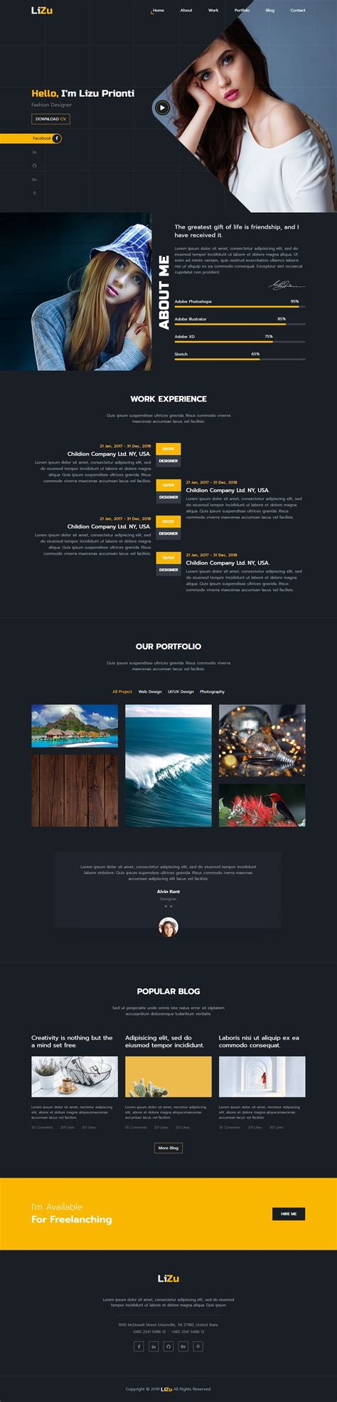 Portfolio Responsive HTML Website Template. Download | Website template ...