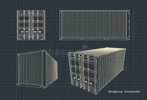 Shipping Container Drawings Stock Vector - Illustration of drawings, transport: 169202963