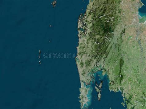 Phang Nga, Thailand. High-res Satellite. No Legend Stock Illustration - Illustration of world ...