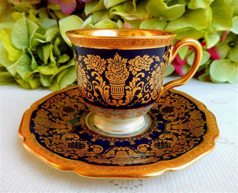 Rare Vintage Rosenthal Porcelain Demitasse Cup & Saucer Cobalt Gold ...