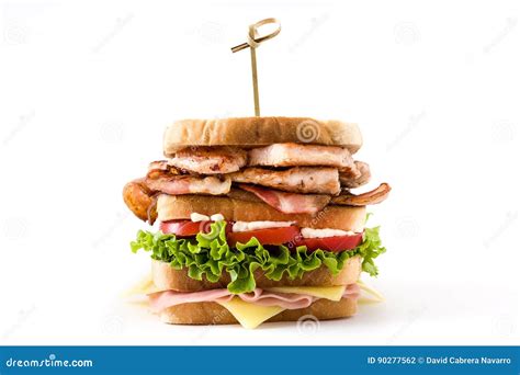 Club sandwich isolated stock photo. Image of bread, mayonnaise - 90277562