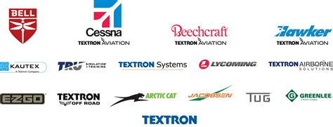 many different logos are shown together on a white background with the words textron written ...