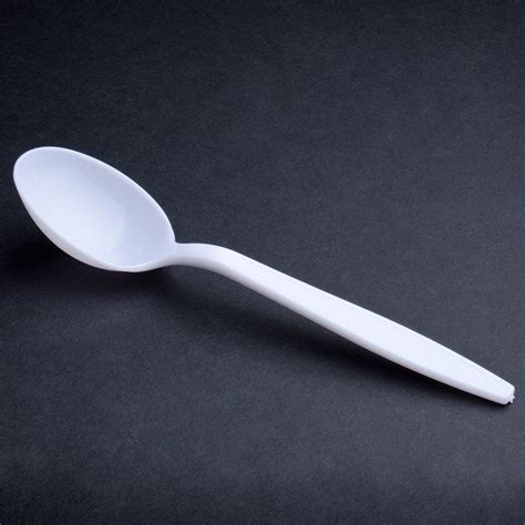 Visions Heavy Weight White Plastic Soup Spoon 100 / Pack