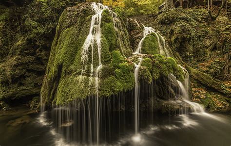 Fondos de Pantalla Rumania Cascadas Bigar Waterfall Roca Musgo Naturaleza descargar imagenes